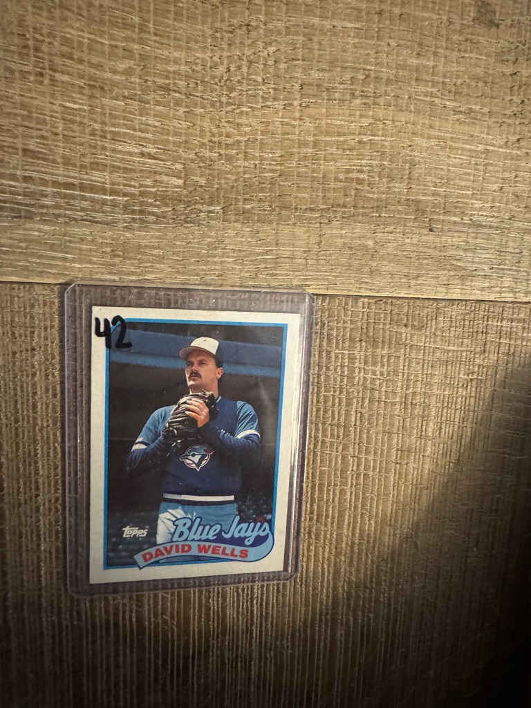 Topps Blue And White David Wells Baseball Card Holder